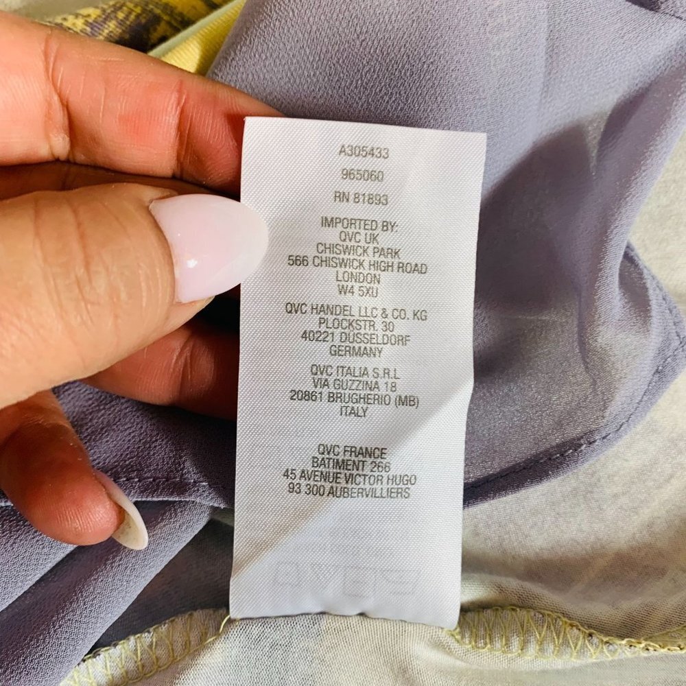 LOGO Laurie Goldstein Maxi Asymmetric Dress With Pockets Yellow & Purple M - Picture 7 of 13